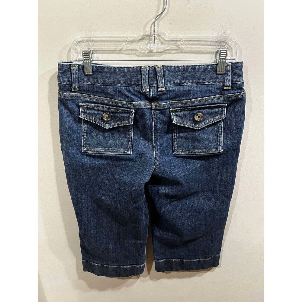 Ann Taylor Capris Womens 8P Blue Modern Fit Lindsay Flap Pockets Stretch Office - Picture 2 of 8